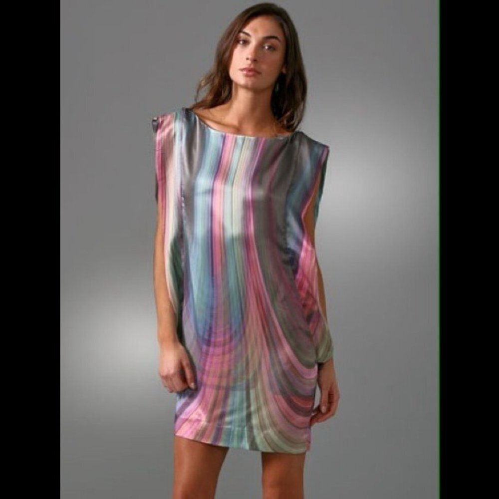 Elizabeth & James Colorful Silk Mini Dress COPY - Picture 2 of 3